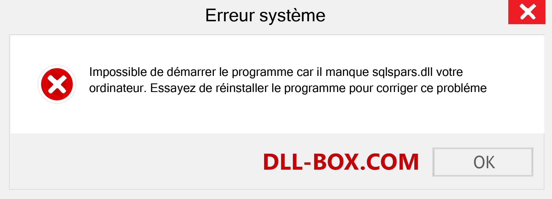 Le fichier sqlspars.dll est manquant ?. Télécharger pour Windows 7, 8, 10 - Correction de l'erreur manquante sqlspars dll sur Windows, photos, images